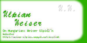 ulpian weiser business card